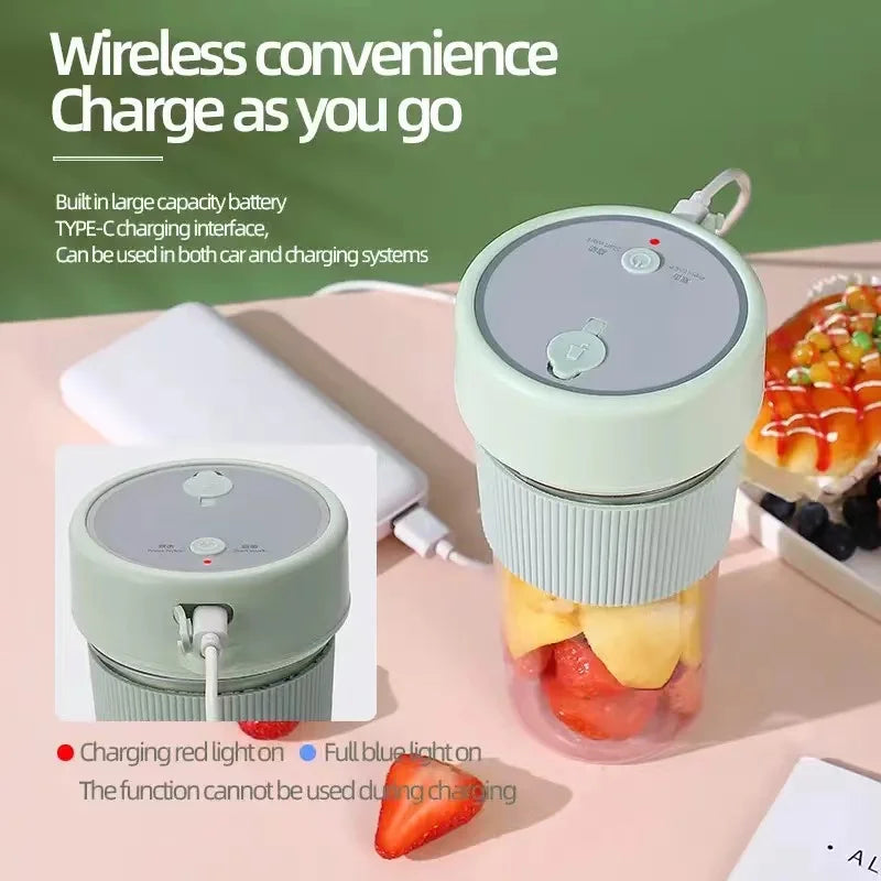 New Electric Fresh Juicer Powerful Crushed Ice Wireless Mini Portable Blender Bottle Juice Extractors Smoothie Mixer Cup