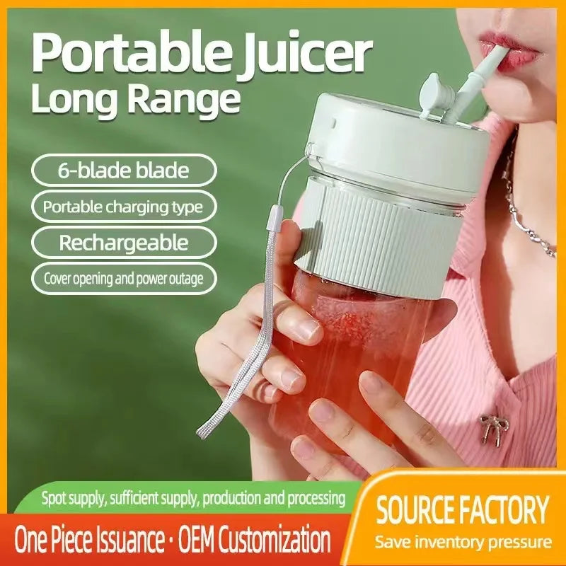 New Electric Fresh Juicer Powerful Crushed Ice Wireless Mini Portable Blender Bottle Juice Extractors Smoothie Mixer Cup