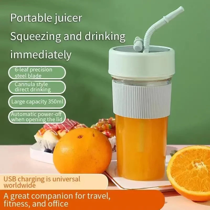 New Electric Fresh Juicer Powerful Crushed Ice Wireless Mini Portable Blender Bottle Juice Extractors Smoothie Mixer Cup