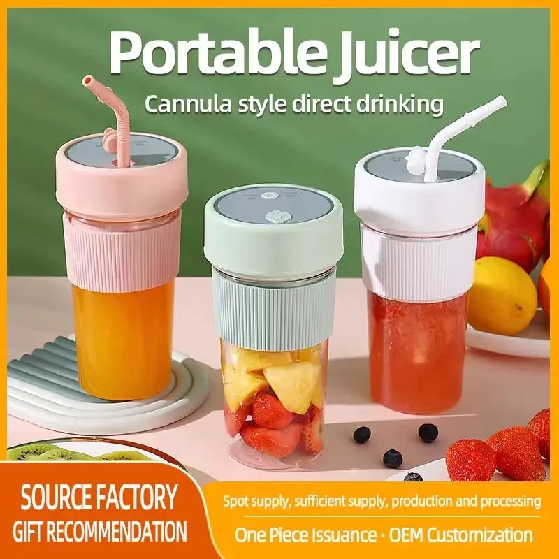 New Electric Fresh Juicer Powerful Crushed Ice Wireless Mini Portable Blender Bottle Juice Extractors Smoothie Mixer Cup